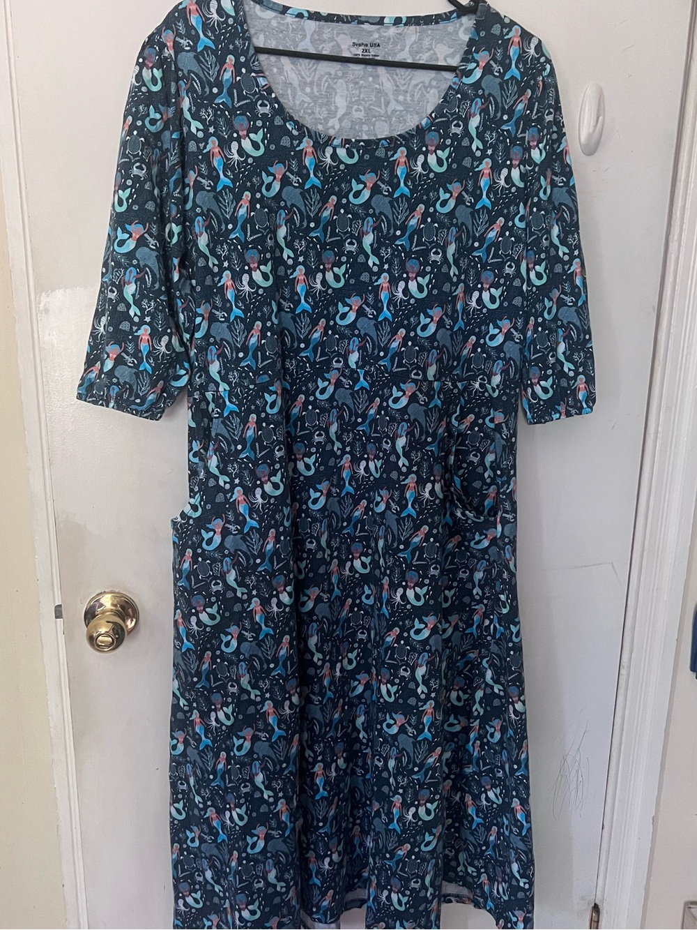 Svaha Women's 2XL Mermaid Print Dress teacher